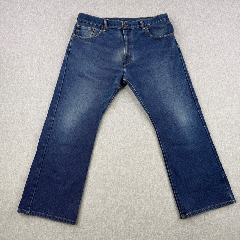 Levis Jeans Mens 38x29 (Fits 38x27) Dark Wash 517 Bootcut Western‎ Cowboy Denim